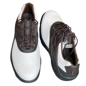FooJoy Golf white/brown shoes Green Joys Spiked men size 10M‎